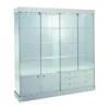 Casa Padrino Luxus Ladenvitrine 142 x 46 cm H. 188 cm mit LED mit Unterschränken und Schubladen - Ladeneinrichtung - Boutique Möbel - Made in Italy