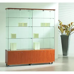Casa Padrino Luxus Ladenvitrine 157 x 40 cm H. 181 cm mit 6 LED-Spots - Ladeneinrichtung - Boutique Möbel - Made in Italy