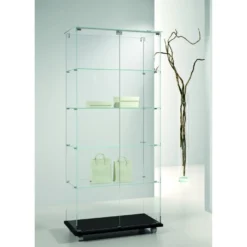 Casa Padrino Luxus Ladenvitrine 80 x 40 cm H. 180 cm - Ladeneinrichtung - Boutique Möbel - Made in Italy