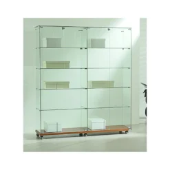 Casa Padrino Luxus Ladenvitrine 157 x 40 cm H. 180 cm mit Glasplatte - Ladeneinrichtung - Boutique Möbel - Made in Italy