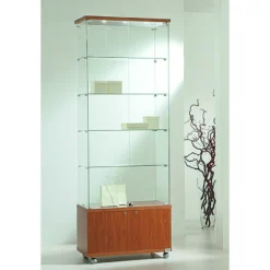 Casa Padrino Luxus Ladenvitrine 80 x 40 cm H. 220 cm mit 3 LED-Spots - Ladeneinrichtung - Boutique Möbel - Made in Italy