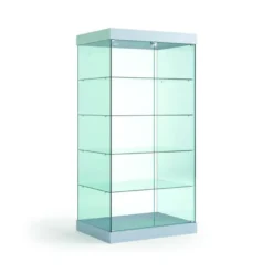 Casa Padrino Luxus Ladenvitrine 93 x 60 cm H. 188 cm mit 4 LED-Spots - Ladeneinrichtung - Boutique Möbel - Made in Italy