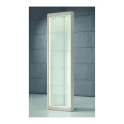 Casa Padrino Luxus Ladenvitrine 42 x 42 cm H. 210 cm mit LED - Ladeneinrichtung - Boutique Möbel - Made in Italy