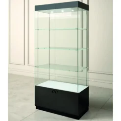 Casa Padrino Luxus Ladenvitrine 91,5 x 46 cm H. 190 cm mit 3 LED-Spots - Ladeneinrichtung - Boutique Möbel - Made in Italy