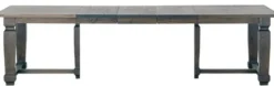 Casa Padrino Luxus Landhausstil Esstisch Naturfarben / Grau 200-350 x 120 x H. 77 cm - Handgefertigter ausziehbarer Massivholz Küchentisch - Edle Landhausstil Massivholz Esszimmer Möbel