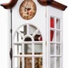 Casa Padrino Luxus Landhausstil Schrank mit Uhr Antik Weiß / Braun 73 x 50,5 x H. 213 cm - Landhausstil Esszimmerschrank - Landhausstil Vitrine - Landhausstil Esszimmer Möbel