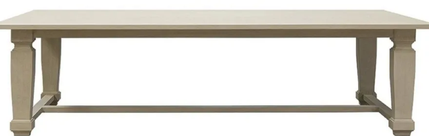 Casa Padrino Luxus Landhausstil Esstisch Hellgrau 280 x 120 x H. 77 cm - Handgefertigter Massivholz Küchentisch - Edle Landhausstil Massivholz Esszimmer Möbel