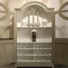 Casa Padrino Luxus Landhausstil Schrank Grau / Weiß - Handgefertigter Massivholz Regalschrank mit 2 Türen - Landhausstil Massivholz Möbel - Luxus Qualität