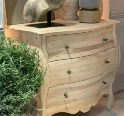 Casa Padrino Luxus Landhausstil Massivholz Kommode mit 3 Schubladen Naturfarben - Handgefertigte Landhausstil Möbel - Luxus Qualität