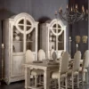 Casa Padrino Luxus Landhausstil Schrank Antik Weiß - Handgefertigter Massivholz Regalschrank mit 2 Türen - Landhausstil Massivholz Möbel - Luxus Qualität