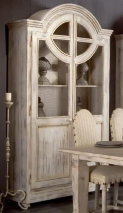 Casa Padrino Luxus Landhausstil Schrank Antik Weiß - Handgefertigter Massivholz Regalschrank mit 2 Türen - Landhausstil Massivholz Möbel - Luxus Qualität