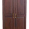 Casa Padrino Luxus Landhausstil Mahagoni Weinschrank mit 2 Türen Dunkelbraun / Messing 92 x 70 x H. 190 cm - Mahagoni Barschrank - Massivholz Schrank im Landhausstil - Landhausstil Bar Möbel