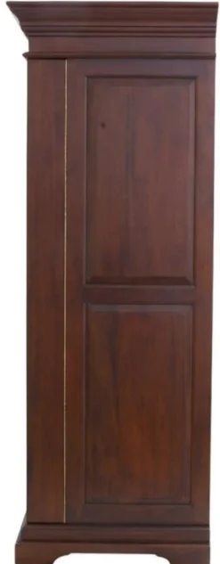 Casa Padrino Luxus Landhausstil Mahagoni Weinschrank mit 2 Türen Dunkelbraun / Messing 92 x 70 x H. 190 cm - Mahagoni Barschrank - Massivholz Schrank im Landhausstil - Landhausstil Bar Möbel
