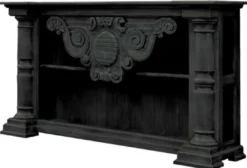Casa Padrino Luxus Landhausstil Konsole Schwarz 170 x 40 x H. 100 cm - Handgefertigter Massivholz Konsolentisch - Edle Landhausstil Massivholz Möbel