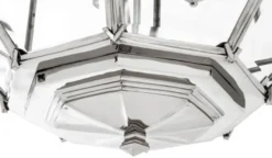 Casa Padrino Luxus Laterne Hängeleuchte im Barock Stil Nickel - Durchmesser 80 x H 98 cm