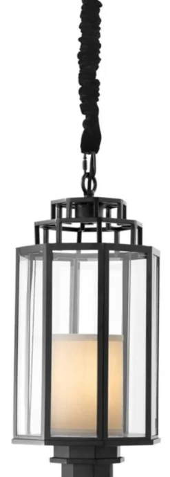 Casa Padrino Luxus Laterne Schwarz 24 x H. 41 cm - Hotel Restaurant Hängeleuchte
