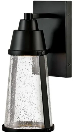 Casa Padrino Luxus LED Außenwandleuchte Schwarz H. 30,7 cm - Luxus Außenbeleuchtung