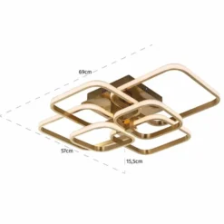 Casa Padrino Luxus LED Deckenleuchte Gold 69 cm - Luxus LED Leuchten