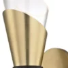 Casa Padrino Luxus LED Doppel Wandleuchte Antik Messing / Schwarz 12,1 x 14,6 x H. 38,1 cm - Luxus Kollektion