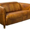Casa Padrino Luxus Leder 2er Sofa Vintage Braun 125 x 86 x H. 68 cm - Echtleder Wohnzimmer Sofa - Echtleder Wohnzimmer Möbel - Luxus Leder Möbel