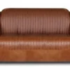 Casa Padrino Luxus Leder 2er Sofa Vintage Braun / Dunkelbraun 130 x 83 x H. 70 cm - Echtleder Wohnzimmer Sofa - Wohnzimmer Möbel - Luxus Kollektion