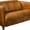 Casa Padrino Luxus Leder 3er Sofa Vintage Braun 175 x 86 x H. 68 cm - Echtleder Wohnzimmer Sofa - Echtleder Wohnzimmer Möbel - Luxus Leder Möbel