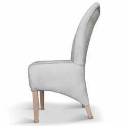 Casa Padrino Luxus Leder Esszimmer Stuhl Vintage Grau / Naturfarben H. 93 cm