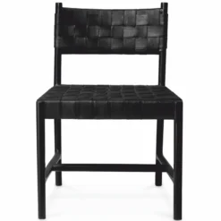 Casa Padrino Luxus Leder Esszimmer Stuhl Schwarz H. 85 cm - Esszimmer Möbel