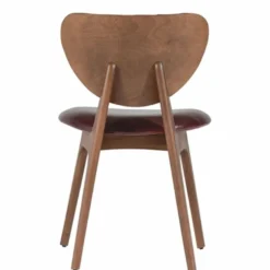 Casa Padrino Luxus Leder Esszimmer Stuhl Dunkelweinrot / Braun - Echtleder Esszimmer Möbel
