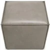 Casa Padrino Luxus Leder Hocker Grau H. 48 cm - Luxus Echtleder Möbel