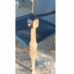 Casa Padrino Luxus Leder Regisseur Stuhl mit Armlehnen Schwarz / Naturfarben - Echtleder Möbel
