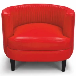 Casa Padrino Luxus Leder Sessel Rot / Schwarz - Wohnzimmer Echtleder Möbel
