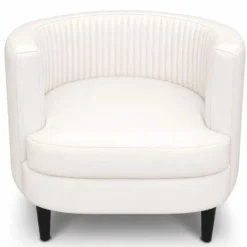 Casa Padrino Luxus Leder Sessel Weiß / Schwarz - Wohnzimmer Echtleder Möbel