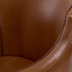 Casa Padrino Luxus Leder Sessel Braun 69 x 80 x H. 71 cm - Echtleder Wohnzimmer Sessel - Hotel Sessel - Wohnzimmer Möbel - Hotel Möbel - Luxus Qualität