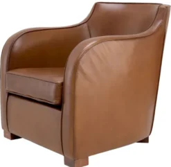 Casa Padrino Luxus Leder Sessel Braun 69 x 80 x H. 71 cm - Echtleder Wohnzimmer Sessel - Hotel Sessel - Wohnzimmer Möbel - Hotel Möbel - Luxus Qualität