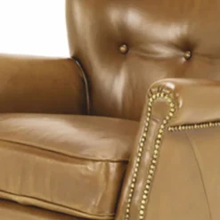 Casa Padrino Luxus Leder Sessel Braun / Schwarz 72 x 72 x H. 75 cm - Echtleder Wohnzimmer Möbel