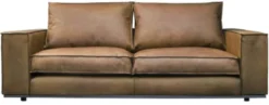 Casa Padrino Luxus Leder Sofa Braun 205 x 106 x H. 83 cm - Echtleder Wohnzimmer Sofa - Wohnzimmer Möbel - Leder Möbel - Luxus Möbel
