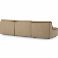 Casa Padrino Luxus Leder Sofa Braun 276 cm - Modulares Echtleder Sofa - Wohnzimmer Sofa - Wohnzimmer Möbel - Hotel Möbel - Modulare Luxus Möbel