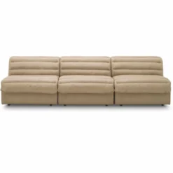 Casa Padrino Luxus Leder Sofa Braun 276 cm - Modulares Echtleder Sofa - Wohnzimmer Sofa - Wohnzimmer Möbel - Hotel Möbel - Modulare Luxus Möbel