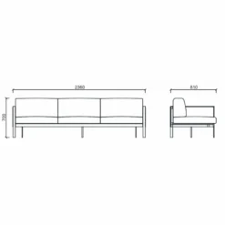 Casa Padrino Luxus Leder Sofa Grau / Silber 236 cm - Hotel & Büro Möbel