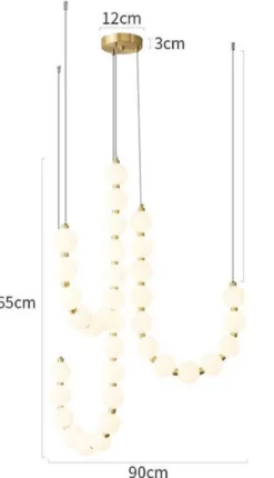 Casa Padrino Luxus LED Hängeleuchte Weiß / Messing 90 x H. 65 cm - Hängelampe mit runden Acryl Lampenschirmen - Wohnzimmer Hängeleuchte - Luxus Leuchten - Luxus Qualität - Made in Italy