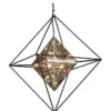 Casa Padrino Luxus LED Hängeleuchte Schwarz 61 x 61 x H. 85,7 cm - Designer Lampe mit handgefertigtem Schmiedeeisen Rahmen