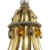Casa Padrino Luxus LED Hängeleuchte Antik Gold / Mehrfarbig Ø 13 x H. 17 cm - Moderne Metall Hängelampe mit Swarovski Kristallglas - Luxus Kollektion