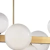 Casa Padrino Luxus LED Hängeleuchte Antik Messingfarben / Weiß 110,5 x 54 x H. 47 cm - Luxus Kollektion