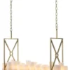 Casa Padrino Luxus LED Kronleuchter Messingfarben / Weiß 120 x 39 x H. 79 cm - Moderner Kronleuchter mit Fernbedienung - Luxus Qualität