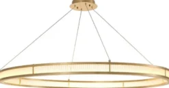 Casa Padrino Luxus LED Kronleuchter Antik Messingfarben / Weiß Ø 139 cm - Moderner runder Kronleuchter - Wohnzimmer Kronleuchter - Hotel Kronleuchter