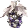 Casa Padrino Luxus LED Kronleuchter Weintrauben Silber / Lila Ø 13 x H. 21 cm - Moderner Metall Kronleuchter mit hochwertigem Murano Glas und Swarovski Kristallglas - Luxus Kollektion