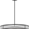 Casa Padrino Luxus LED Kronleuchter Bronzefarben / Weiß Ø 90 x H. 15 cm - Moderner runder dimmbarer Kronleuchter - Luxus Qualität