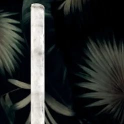 Casa Padrino Luxus LED Stehleuchte Alabaster / Schwarz H. 185 cm - Made in Italy