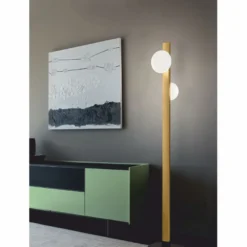 Casa Padrino Luxus LED Stehleuchte Messing / Schwarz / Weiß H. 180 cm - Made in Italy